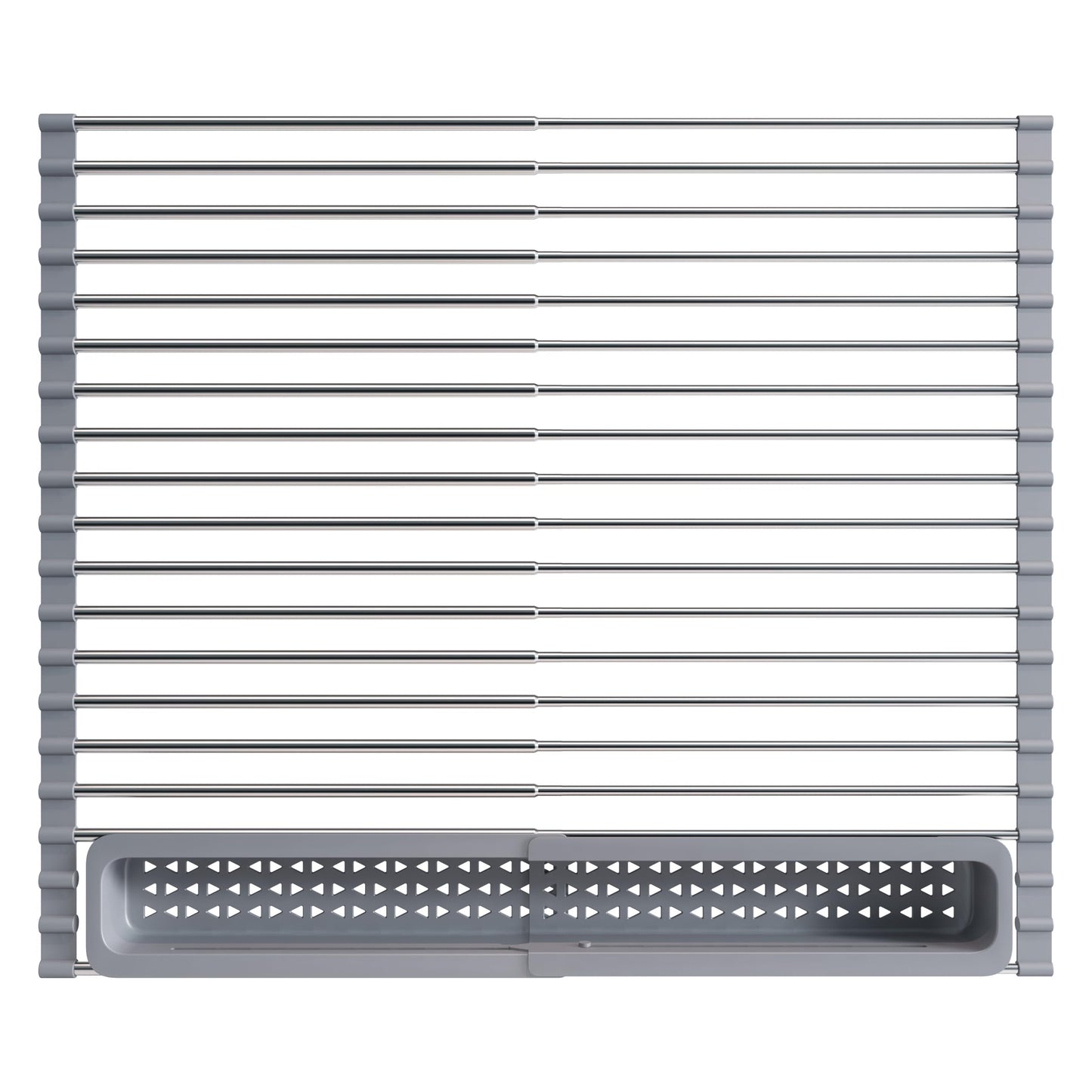 JASIWAY Dish Drying Rack in Sink, Expandable Stainless Steel Dish Drainers for Kitchen Counter, Dish Dryer Rack for Inside Sink, Over The Sink Dish Racks with Utensil Holder, Silver